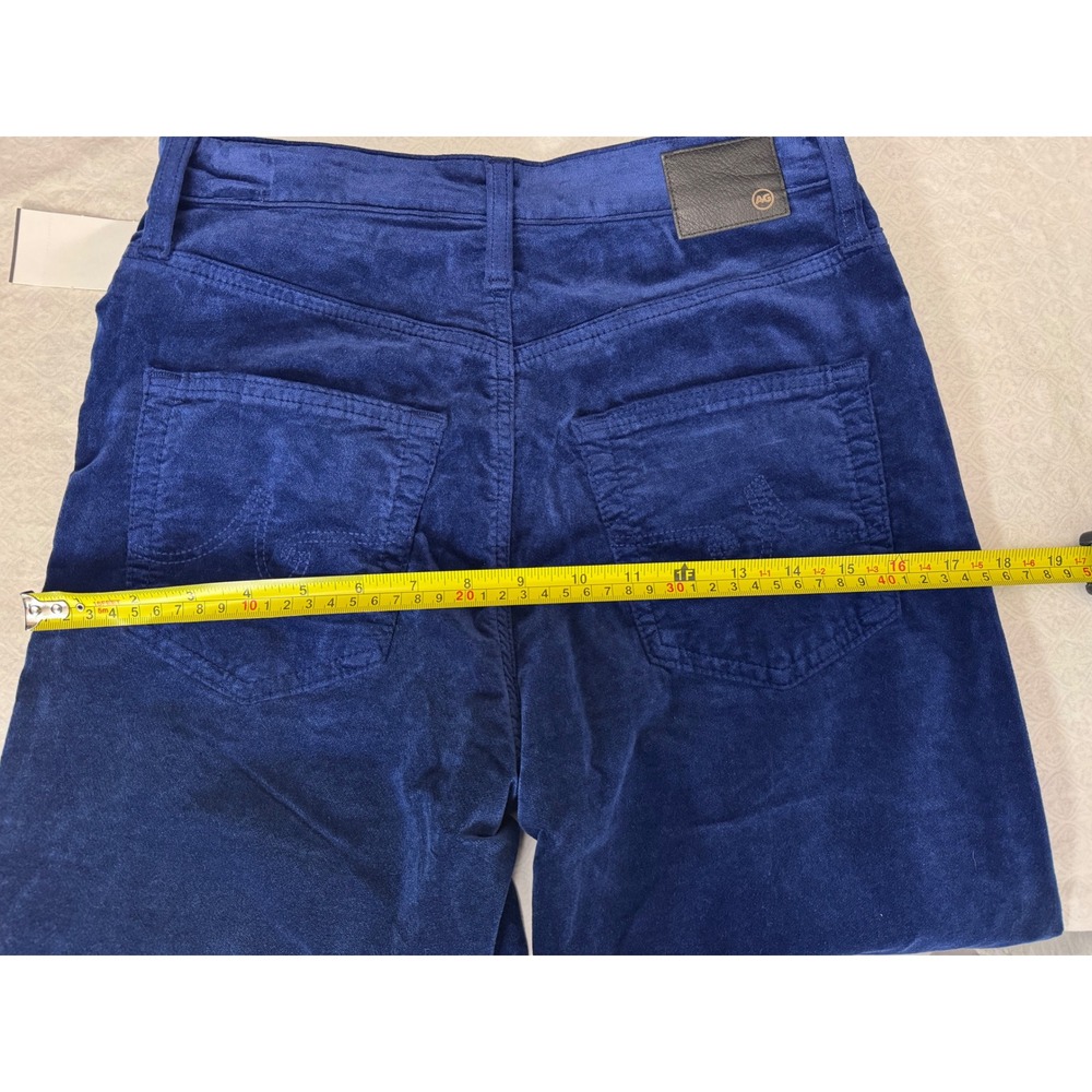 AG Adriano Goldschmied Etta High Waisted Wide Leg Crop velvet Pants Size 26 Blue - Picture 8 of 10